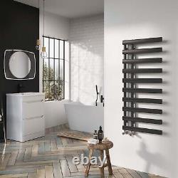 Radiateur vertical gris à échelle chauffante pour salle de bains avec barres décalées H1610 x L500mm