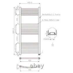 Radiateurs UK Barre de Serviette Radiateur Chauffant Salle de Bain Droite Courbée Chrome Poli