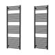 Radiateurs Uk Radiateur De Serviette Rail De Serviette &Eacute;l&eacute;ments Noirs &agrave; Double Combustible Courb&eacute;s Et Droits