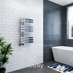 Radiateurs de serviettes design en chrome, rail de serviettes chauffant moderne et plat pour salle de bain