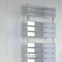 Rail à serviettes chauffant à panneau plat en chrome argenté 1800 x 500 mm monté au mur pour salle de bain