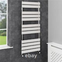 Rail à serviettes chauffant dual fuel thermostatique plat chrome 1200 x 500 mm 12 barres mural