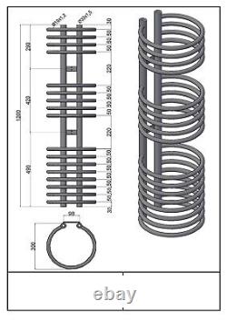 Rail chauffant pour serviette Reina Claro Designer 900mm x 300mm et 1200 x 300mm en chrome poli