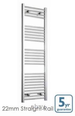 Rail chauffant pour serviettes blanc chromé noir, radiateur plat droit pour salle de bain.