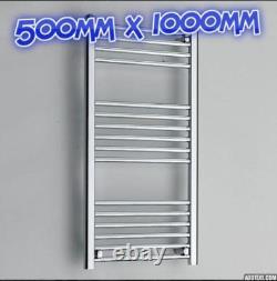 Rail chauffant pour serviettes blanc chromé noir, radiateur plat droit pour salle de bain.