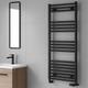 Reina Capo Porte-serviettes Chauffant De Salle De Bains Noir Mat Radiateur 1600x600 En Acier Doux