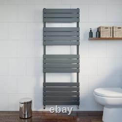 Sèche-serviettes à panneaux plats gris anthracite 1600 mm x 600 mm à fixation murale