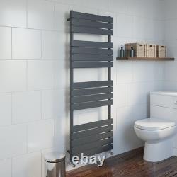 Sèche-serviettes à panneaux plats gris anthracite 1600 mm x 600 mm à fixation murale