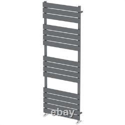Sèche-serviettes à panneaux plats gris anthracite 1600 mm x 600 mm à fixation murale