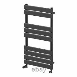 Sèche-serviettes chauffant à panneaux plats noir mat 950 x 500 mm à fixation murale pour salle de bains