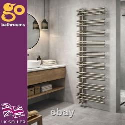 Sèche-serviettes chauffant en nickel brossé 1600 x 500 mm radiateur de salle de bains en échelle