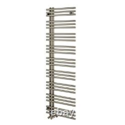 Sèche-serviettes chauffant en nickel brossé 1600 x 500 mm radiateur de salle de bains en échelle