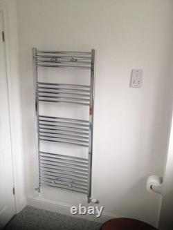 Sèche-serviettes chauffant radiateur chromé DROIT 600 mm (l) x 1400 mm (h) 2661 BTU