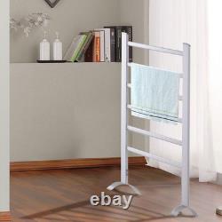 Sèche-serviettes chauffant, radiateur sèche-serviettes électrique avec 6 barres et 4 tapis antidérapants, mural