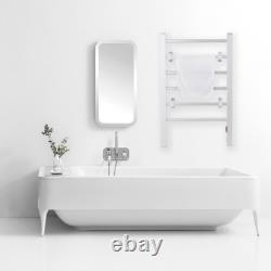 Sèche-serviettes chauffant, radiateur sèche-serviettes électrique avec 6 barres et 4 tapis antidérapants, mural