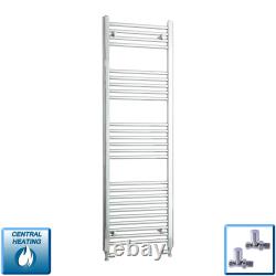 Sèche-serviettes chromé 450 x 1400 mm 843 BTU pour chauffage central salle de bains