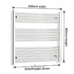 Sèche-serviettes chromé 900x800 mm échelle 1133 BTU chauffage central UK