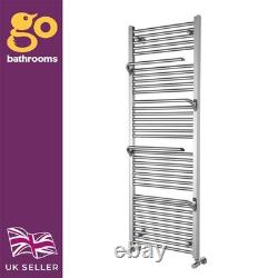 Sèche-serviettes chromé pour salle de bain, radiateur échelle chauffant moderne + crochets