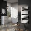 S&egrave;che-serviettes D&eacute;cal&eacute; Chauffant, Radiateur De Salle De Bain Moderne, Blanc Gris, Chauffage Design
