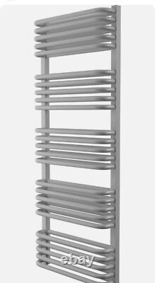 Sèche-serviettes design chauffant en acier argenté H1269 mm x L500 mm PRP 475 £