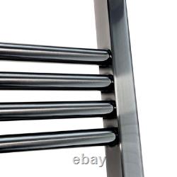 Sèche-serviettes droit STRAIGHT en gunmetal, radiateur de salle de bains 500 mm (l) x 1200 mm (h)