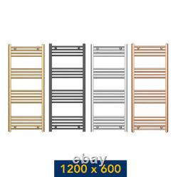 Sèche-serviettes droit chauffant en chrome, anthracite, or et or rose