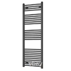 Sèche-serviettes droit en métal gunmetal pour salle de bains 500 mm (l) x 1600 mm (h)