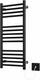 S&egrave;che-serviettes &eacute;lectrique Chauffant Siena Noir 300 Mm L X 720 Mm H Acier Inoxydable, Mat