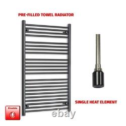 Sèche-serviettes électrique chauffant noir mat 700x1200 mm 742 W thermostatique pour salle de bain UK