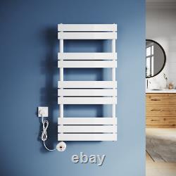 Sèche-serviettes électrique chauffant pour salle de bain, radiateur blanc avec minuterie, chauffage rapide 500 x 1000