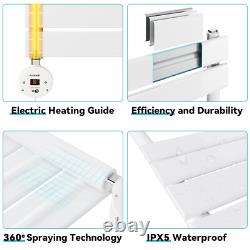 Sèche-serviettes électrique chauffant pour salle de bain, radiateur blanc avec minuterie, chauffage rapide 500 x 1000