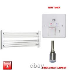 Sèche-serviettes électrique chromé chauffant 400x1000 mm échelle prérempli avec minuterie salle de bain Royaume-Uni