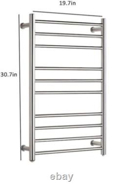 Sèche-serviettes électrique chromé pour salle de bain avec minuteur et radiateur thermostatique