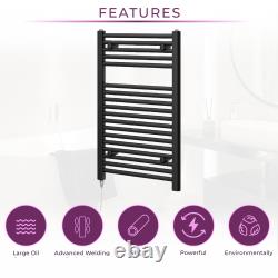 Sèche-serviettes électrique noir en échelle pour salle de bain, radiateur chauffant   <br/>
 