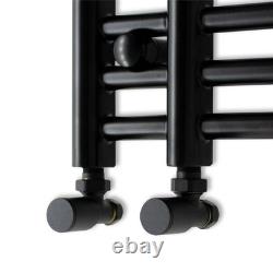 Sèche-serviettes noir à panneau plat 500 x 1500 mm, 2205 BTU, pour chauffage central – Royaume-Uni