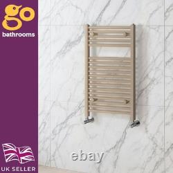 Sèche-serviettes vertical Newark marron pour salle de bain, radiateur à serviettes chauffant 770x500 mm