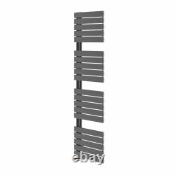 Serviette Chauffante Designer en Gunmetal pour Salle de Bain avec Soupapes Chromées et Radiateurs de Chauffage Central