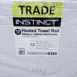 Trade Instinct Porte-serviettes chauffant 500 x 1400 mm plat chrome 19 mm 338 W