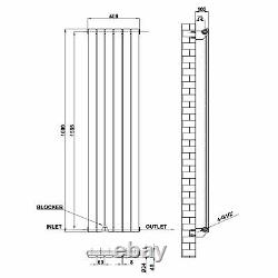 Vertical Designer Radiator Oval Column Flat Panel Tall Upright Heating Rads Uk